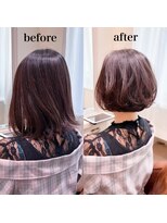 リュドール 栄(Rue D’or)&nbsp;ミディアムボブブラウンナチュラルぷつっとカット30代40代