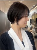 髪質改善縮毛矯正×丸みショート×グレーベージュ【横浜モード】