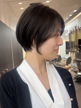 ロンドシエル 横浜(Lond ciel) 髪質改善縮毛矯正×丸みショート×グレーベージュ【横浜モード】