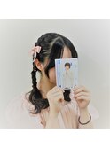 推し活ヘア ツイン編み込み