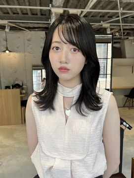 コフィー バイ メルト 吉祥寺(cofy by melt) 【中澤彩乃】ワンホンくびれヘアミディアムレイヤー斜め前髪韓国