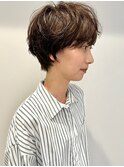 くしゅくしゅパーマ　ショートマッシュパーマ　無造作