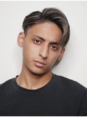 大人男髪メッシュハーフバック