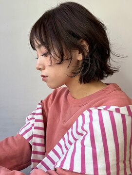 ガーデン 銀座(GARDEN) デジタルパーマ　チェリーブラウン　イメチェン　伸ばしかけヘア