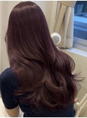 顔周りレイヤーカットくびれヘアミルクティーベージュカラー