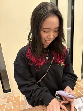 ブルー(BLUE) スソカラー × ピンク