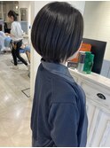 髪質改善トリートメントイルミナアースカラー丸みショートボブ