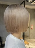 レディースホワイトベージュダブルカラーペールカラー