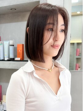 ロンドポレール 北千住(Lond polaire) くびれヘア/アプリコットオレンジ/レイヤー/ショートボブ/韓国