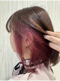インナーカラー暖色カラーピンク
