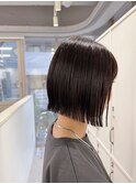 ボブ/ぱつっとボブ/ショートボブ/シアーグレージュ