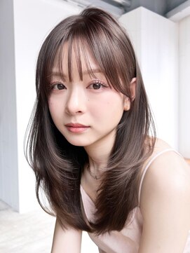 アルバム 渋谷パルコ(ALBUM) グレージュロング暗めカラー韓国ヘア顔周りレイヤー_F41127