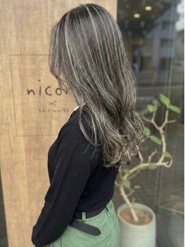 ニコリヘアワークス(nicori hair works) ロング×ハイライト×レイヤー1