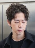 渋谷メンズパーマフェザーパーマシャドウパーマセンターパート