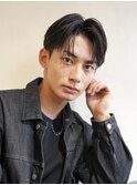毛流れセンターパートニュアンスパーマコンマシースルーマッシュ