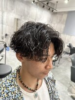 ビカムメンズヘアー 栄店(become men's hair)&nbsp;波巻きパーマセンターパート刈り上げマッシュ名古屋栄メンズヘア