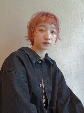 ルル 表参道(lulu.) ボブウルフ ペールピンク ピンクカラー フルバング【Riku】