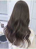 ロングレイヤー×透明感カーキブラウン
