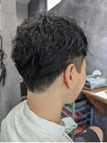 ロム 癖毛生かしカット/前髪パーマ/アッシュブラック/30代40代