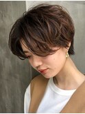 ＃前髪長めショート＃ニュアンスパーマ