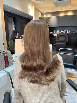 ブレンド 渋谷(BLend) 黒髪ボブルフネビージュ小顔ワンレンスペインカール