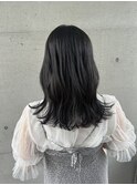 アッシュカラーゆるふわみなみウェー無造作セミロング