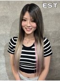 レミー100%/53cm☆シールエクステ60枚+馴染ませカット+カラー
