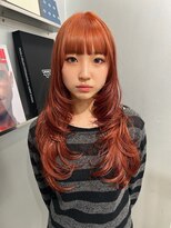 ペレ 梅田(PELE) ホワイトグレージュ/デジタルパーマ/チェリーブラウン