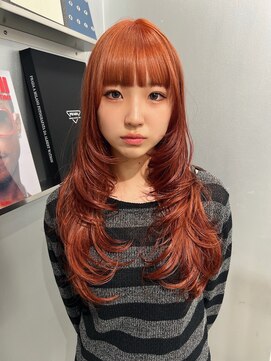 ペレ 梅田(PELE) ホワイトグレージュ/デジタルパーマ/チェリーブラウン