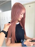 ロング ブリーチ ケアブリーチ ピンクベージュ ハイトーン 20代