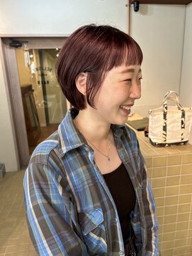 ハル ヘアスタジオ(haRu hair studio) くすみピンクブラウン × ショートボブ