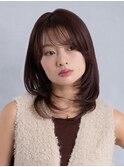 ミディアムレイヤー[溝の口/髪質改善/縮毛矯正/白髪ぼかし]
