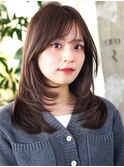 ミディアムレイヤーカット/20代30代40代/顔周りカットワンカール