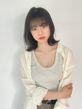 フィルムス 田町芝浦(FILMS) ラテグレージュ顔周りレイヤーボブ韓国巻き結べるレイヤーカット