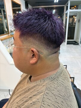 バーバーソーホー(barber SOHO) フェード×パープルカラー
