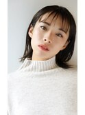 シースルーバング・切りっぱなしボブ