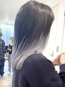 エリマ 調布(elima) グラデーションカラー シルバーホワイト バレイヤージュ