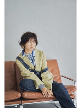 フィルムス 銀座(FILMS) 黒髪/グレーベージュ/レイヤーロング/前髪パーマ