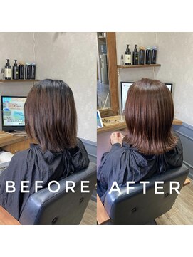 カミケン 清明店(kamiken.) 大人かわいい外ハネこっくりオレンジブラウン【カミケン清明店】