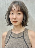 透けるグレージュカラー×ゆるふわボブ/髪質改善/ハイライト