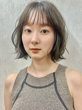 ガーデン 銀座(GARDEN) 透けるグレージュカラー×ゆるふわボブ/髪質改善/ハイライト