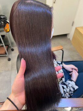 ジーナエス 札幌(Zina S) 【Zina S 札幌】黒髪/グレーベージュ/レイヤーロング/前髪パーマ