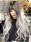 ロング×バレイヤージュハイライト