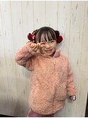 七五三 崩れないキッズヘア ツインお団子
