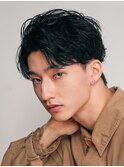 心斎橋フェザーパーマフェザーショートセンターパート20代緩め