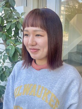 ユキ 八事(yukii) レッドブラウン/ボブ/ミディアム/オン眉