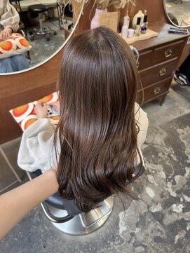 チャプター 問屋町(chapter) ブリーチなし透明感ケアカラー赤味なしオリーブベージュブラウン