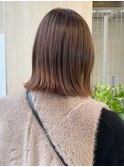say.ボブくびれレイヤーボブオリーブグレーダークレッドベージュ