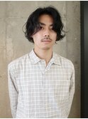 メンズボブ　ニュアンスパーマ　メンズミディアム