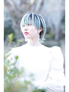 タンタントザクワフュール(Ten Tante the coiffure) マッシュウルフ×ターコイズ